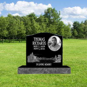 Single Black granite Headstones