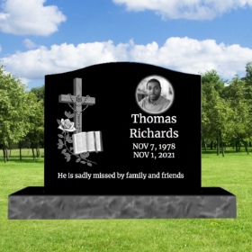 Single Black Granite Headstone